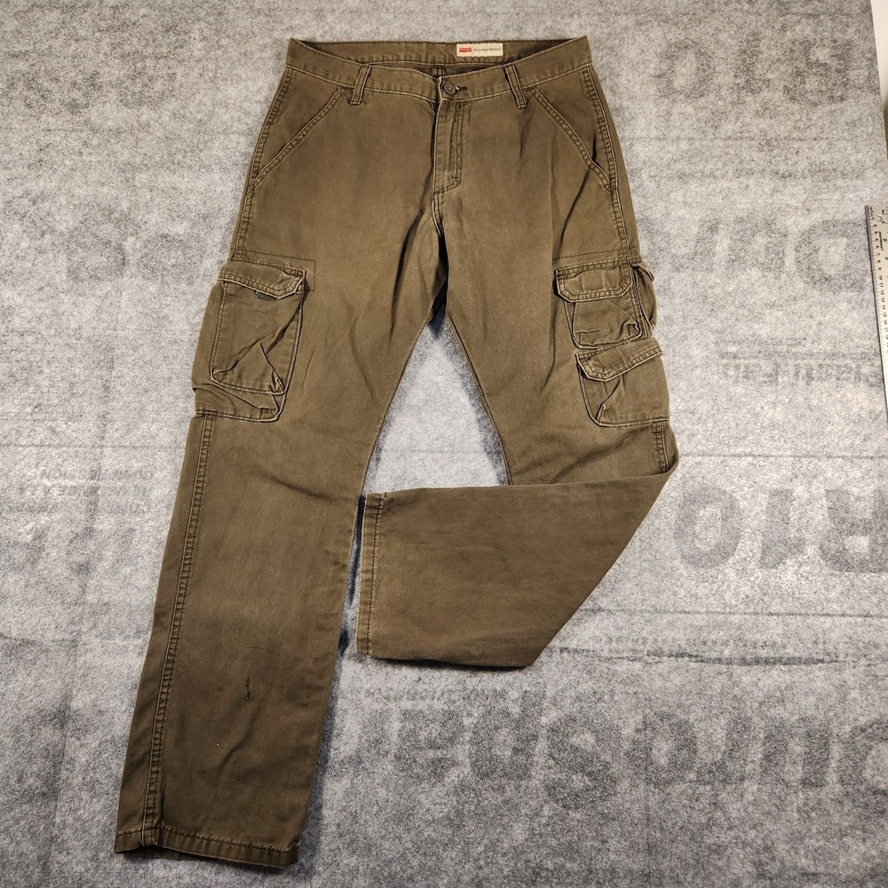 Wrangler Cargo Pants size 32x29 Amry Green Cotton Mid Rise